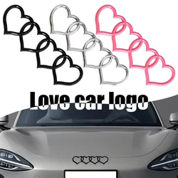 Four Love Car Logo Color Audi Car Logo Style 4 Heart 3D Stickers Car Dress Up Trunk Storage Box Decoration