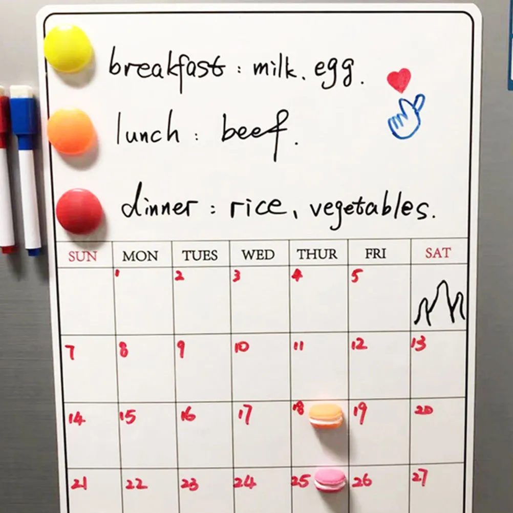 2Sets Magnetic Weekly Schedule Whiteboard Fridge Planning Message Board Kitchen Reminder List Organizer Kitchen Magnet