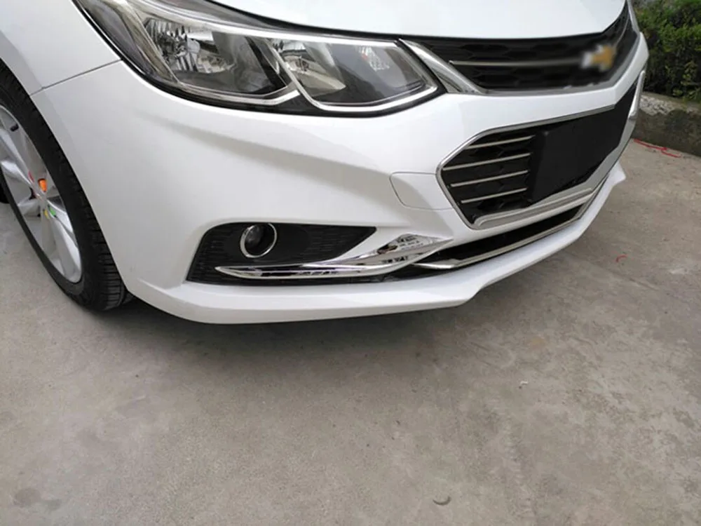 For Chevrolet Cruze 2017 2018 2019 Car Exterior Head Front Bumper Eyebrow Fog Lamp Trims Cover Strips