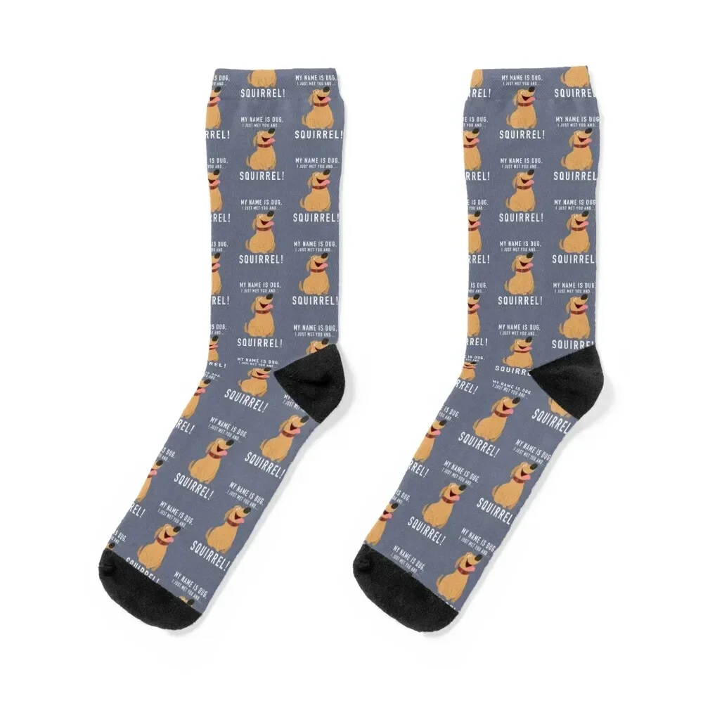 

Dog Squirrel Socks kawaii Thermal man winter happy Socks Men Women's
