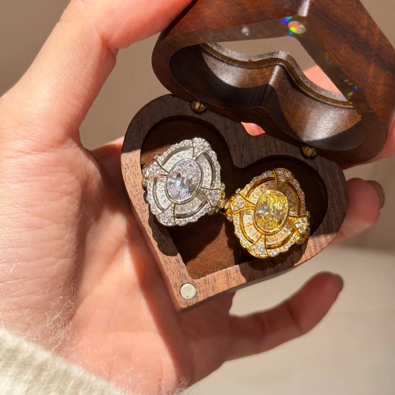 Vecalon Retro Artdeco Style Gold Color Rings Inlaid with Cubic Zirconia Adjustable Open Finger Accessories For Women