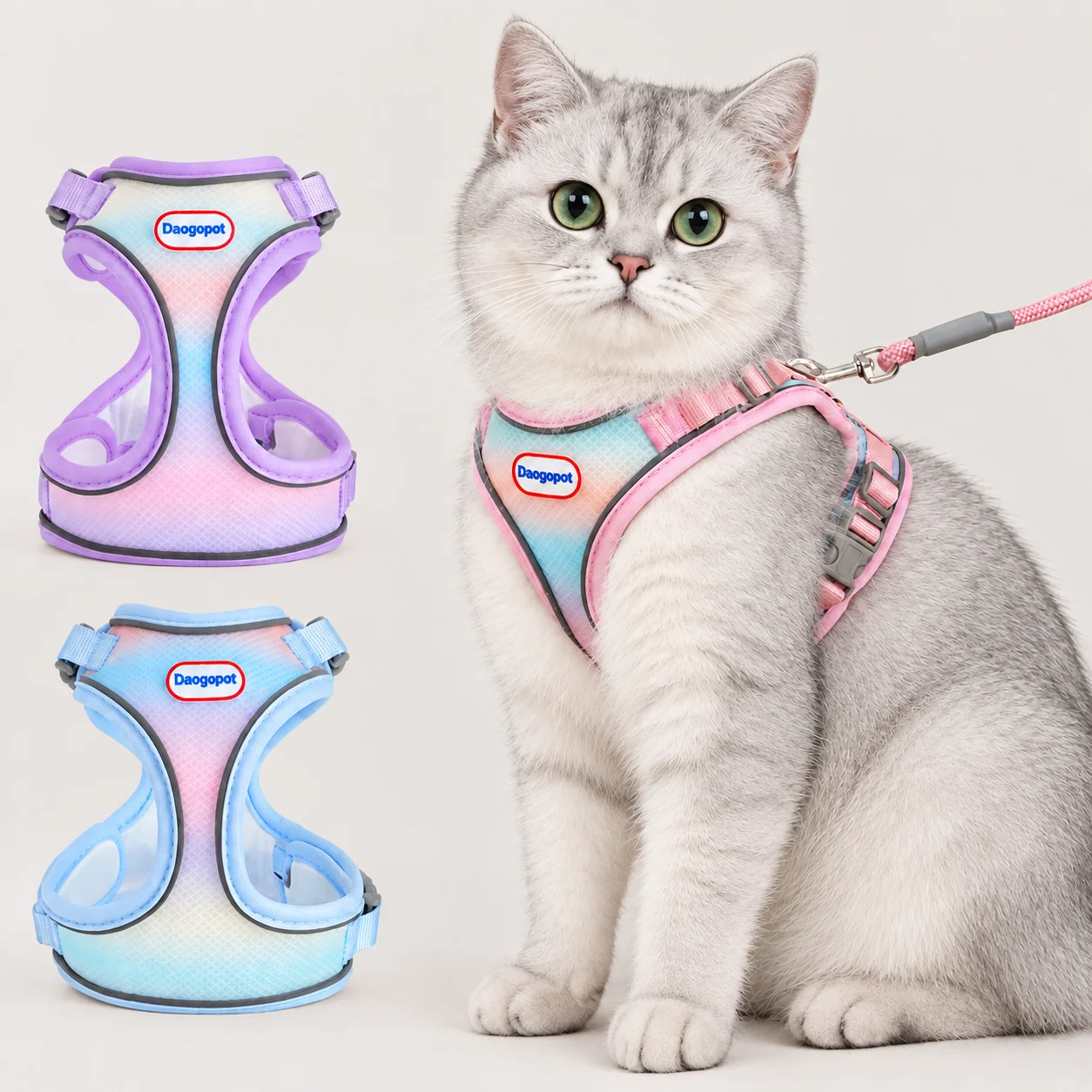 Escape Proof Cat Harness and Leash, Soft Breathable Vest for Small Cats & Kittens, Adjustable Reflective Strap for Walking