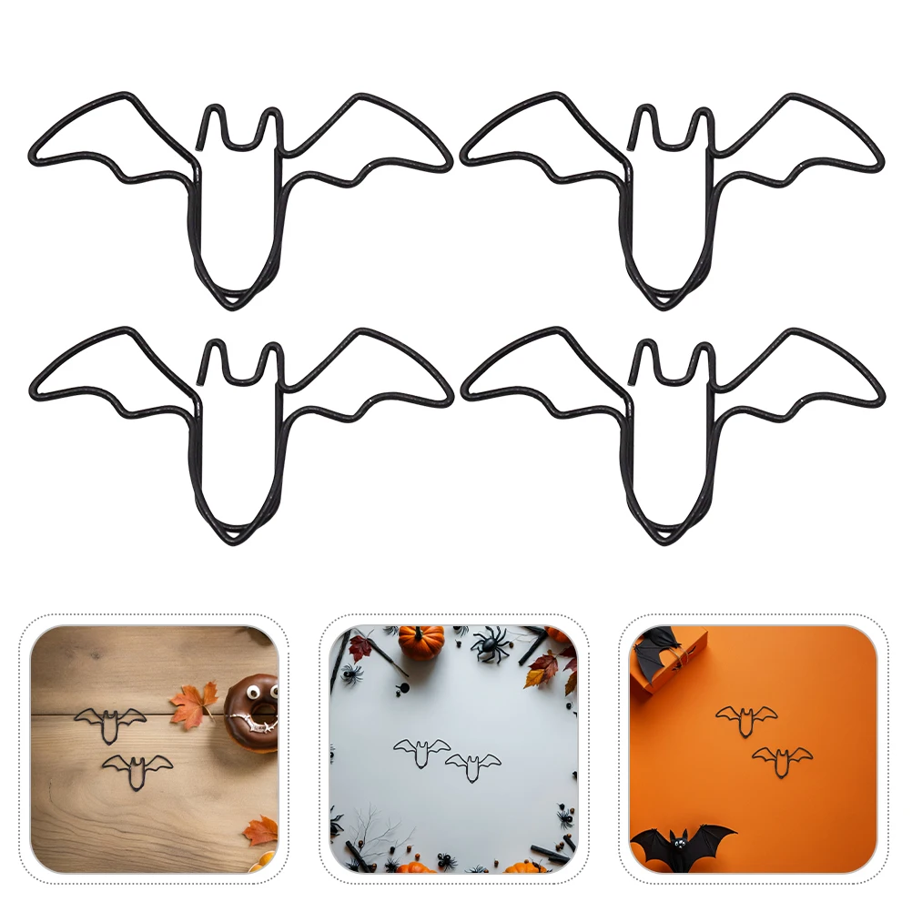 

80pcs Halloween Bat-Shaped Paper Clips Creative Animal Simulated Bookmarks Secure Grip For Office Home Travel Sturdy Document