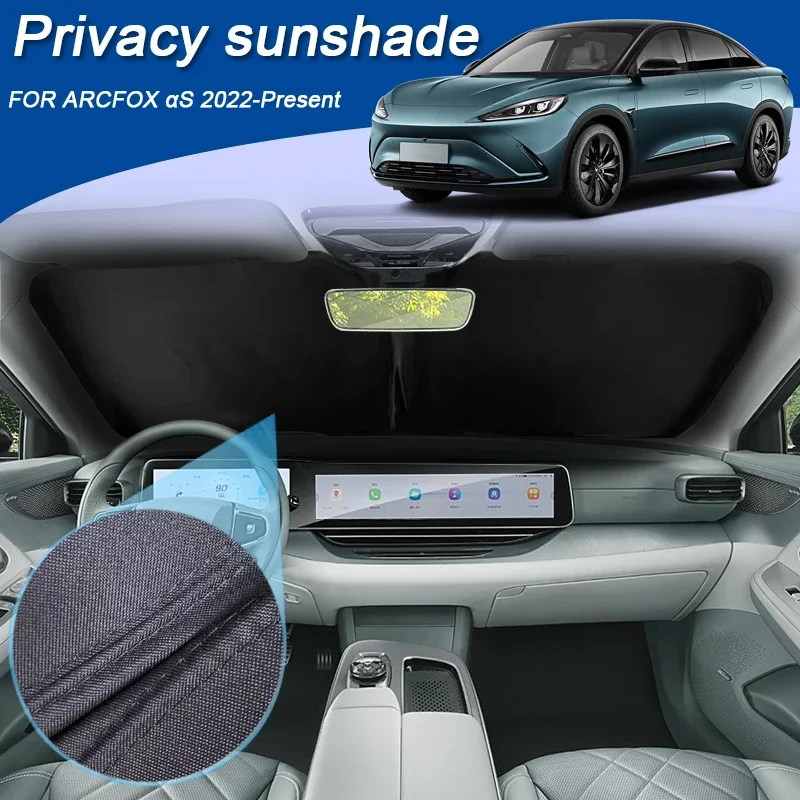 

Для ARCFOX aS 2022-настоящее время автомобиля, черное окно, солнцезащитный козырек, автоматический анти-УФ-тепляционный защитный чехол, аксессуар для интерьера