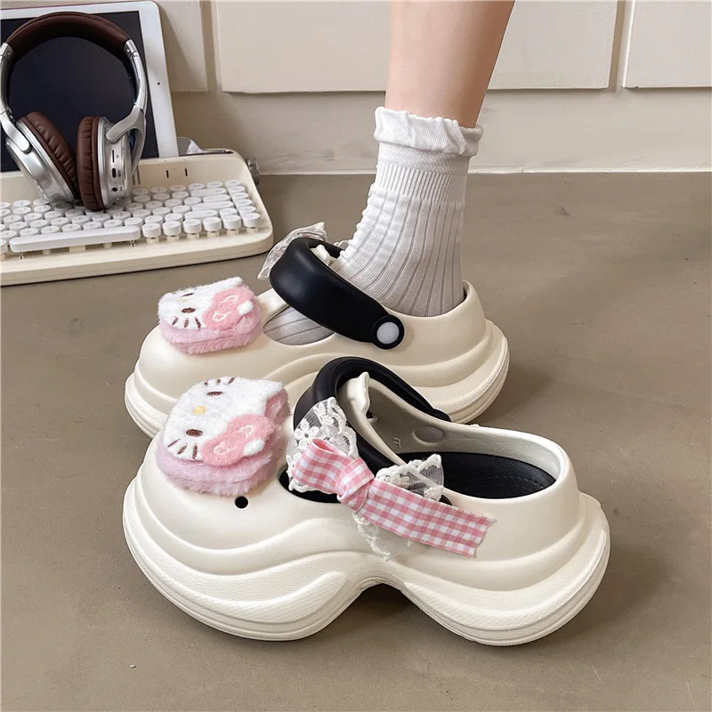 

Sanrio Garden Shoes Summer Kawaii Girl Beach Shoes Slippers Sandal Bowknot Home Shoes Casual Shoes Mary Jane Shoes Cartoon Anime