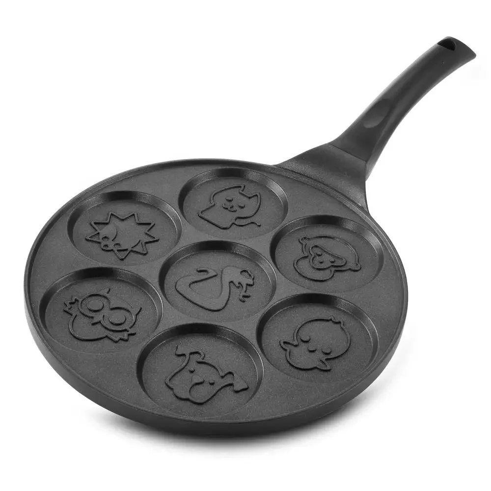 Animal Pancake Pan Creative Griddle Mold 7 Designs Durable Nonstick Handle Safe Cooking Die-cast Aluminum Alloy Fluffy Pancakes