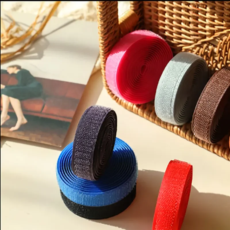 2M/Pair 20mm Colorful Sew on Hook and Loop Nylon Fabric Magic Fastener Tape Non-Adhesive Interlocking Tape for DIY Craft Supplie