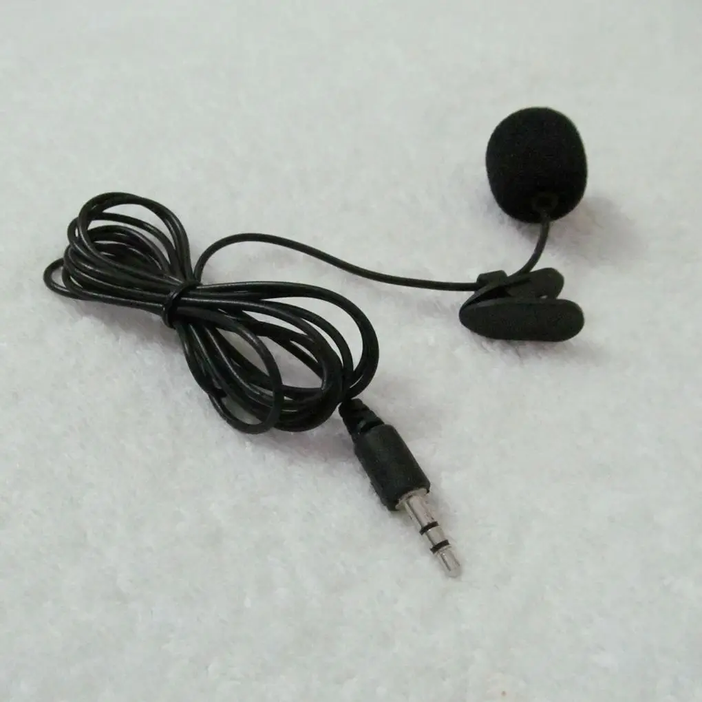 New Car Audio Microphone 3.5mm Clip Jack Plug Mic Stereo Mini Wired External Microphone Lavalier Microphone For PC Laptop 1.5M