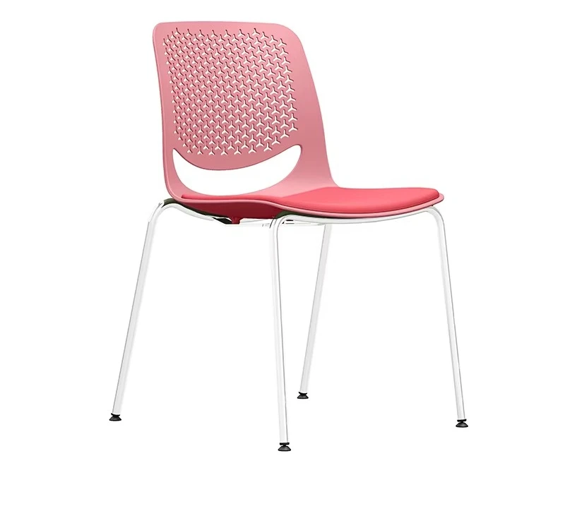 & Modern Simple Cheap Stackable Adjustable Height Mesh Back Conference Negotiating Chair Orange Plastic+Steel for Sale