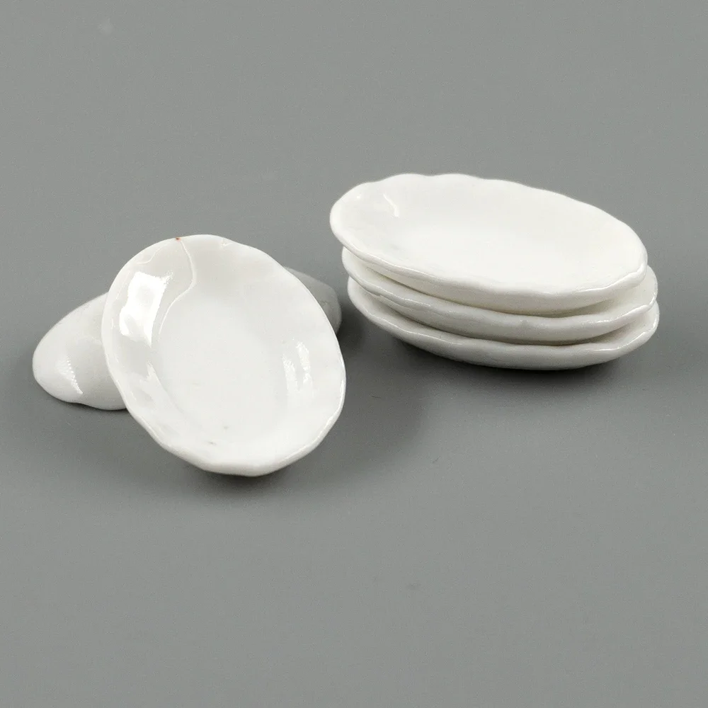 5 pezzi 1/12 accessori in miniatura per casa delle bambole mini piatto alimentare in ceramica simulazione piatto da cucina giocattoli per la decorazione della casa delle bambole