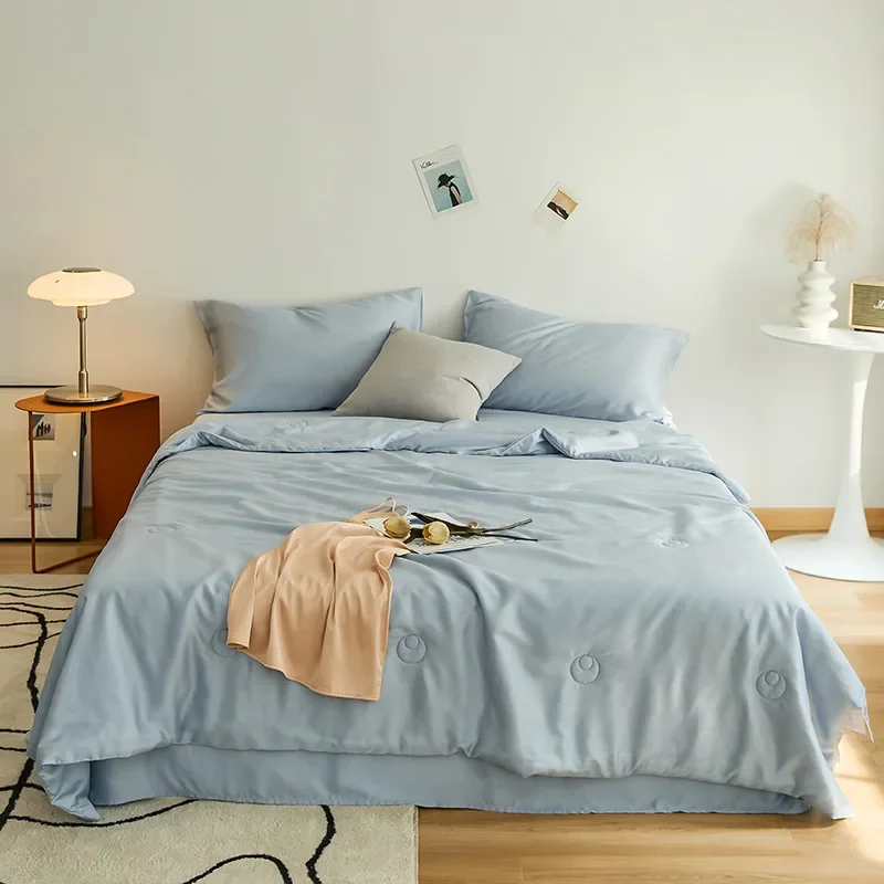 Silk Solid Color Home Bedding Set Duvet Cover Pillow Case Bed Sheet Quilt Cover Set
