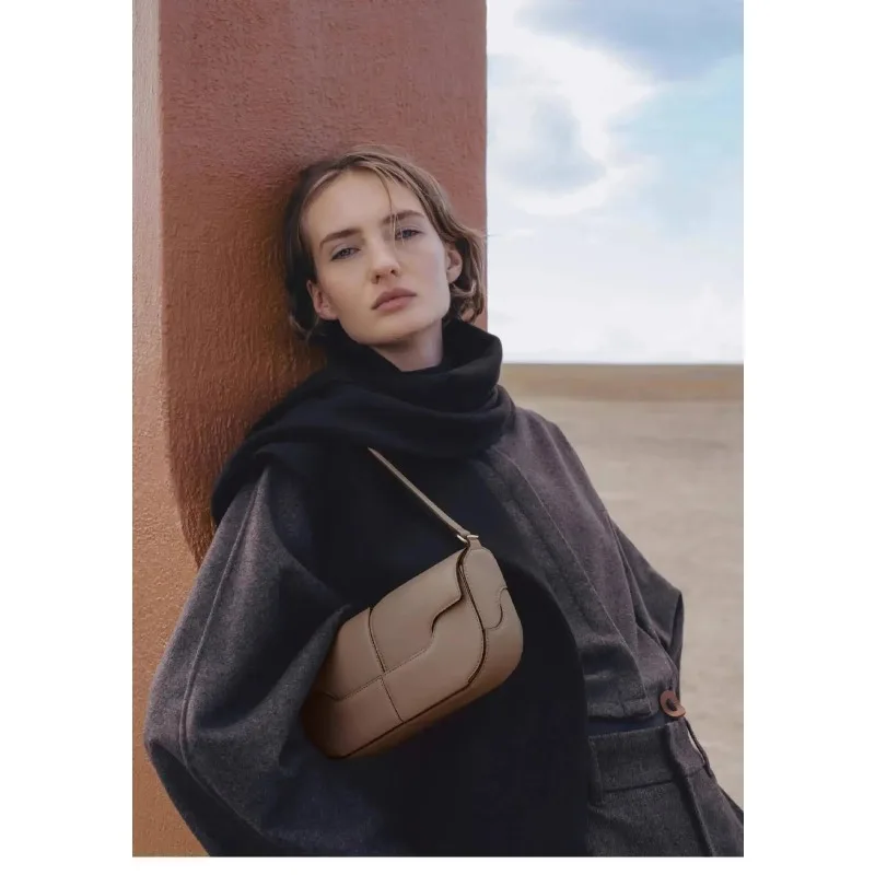 

Модная дорожная сумка из воловьей кожи на одно плечо, повседневная и простая французская сумка-палка