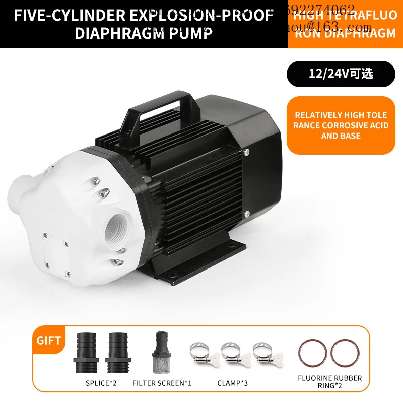 CAVITT Industrial Electric Diaphragm Pump Five Cylinder PTFE Membrane Corrosion Resistant Chemical Transfer Heavy Duty