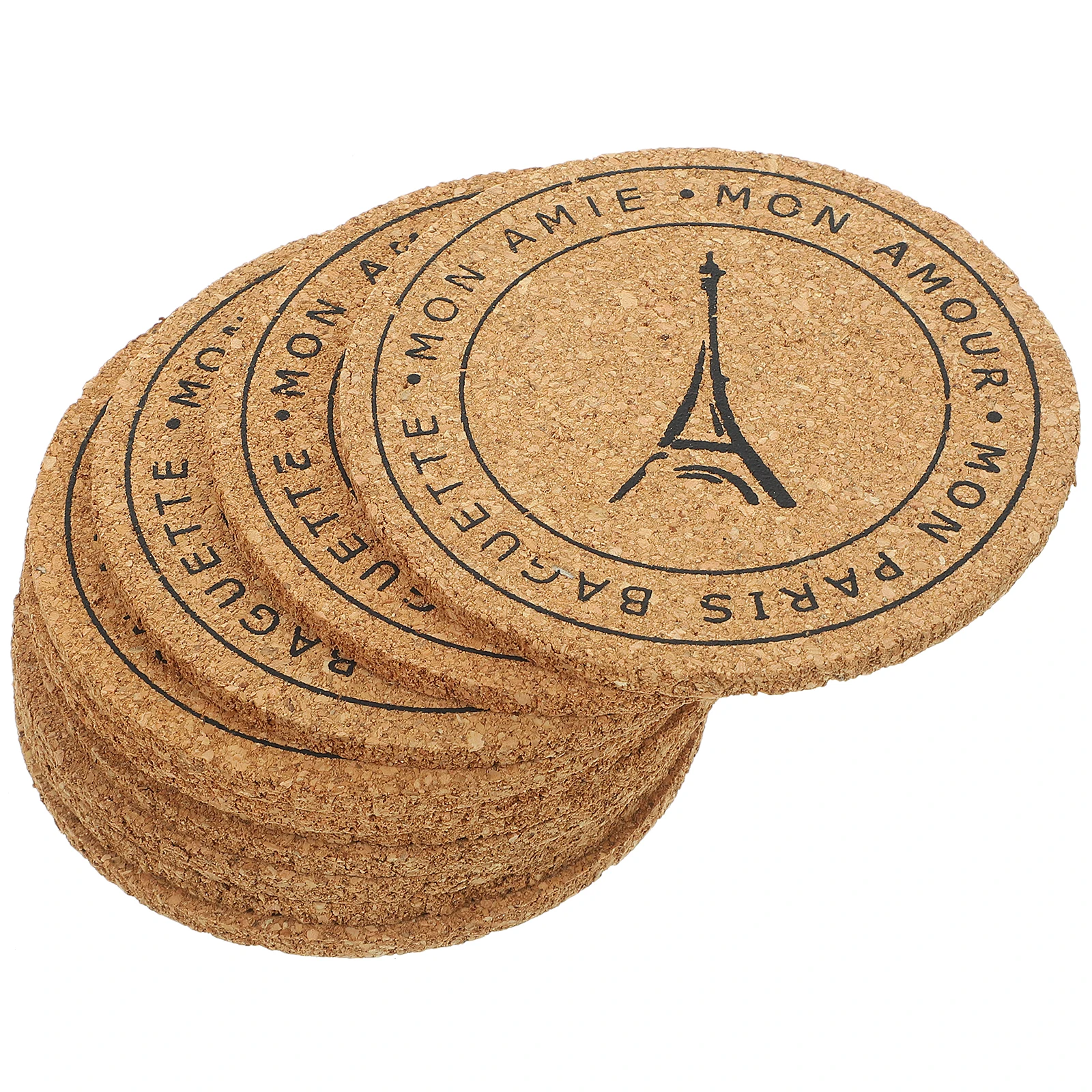 

10 Pcs Decorative Coaster Iron Tower Cork Coasters Non Slip Heat Resistant Cup Coasters Home Kitchen Office Desk Placemats