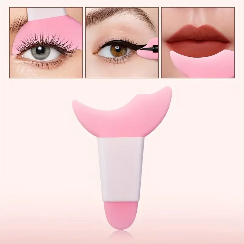 Plantillas de silicona para maquillaje de ojos, puntas de ala, dibujo de Marscara, lápiz labial, ayuda para usar, aplicador de máscara de crema facial, herramienta de maquillaje de belleza, 3 uds.