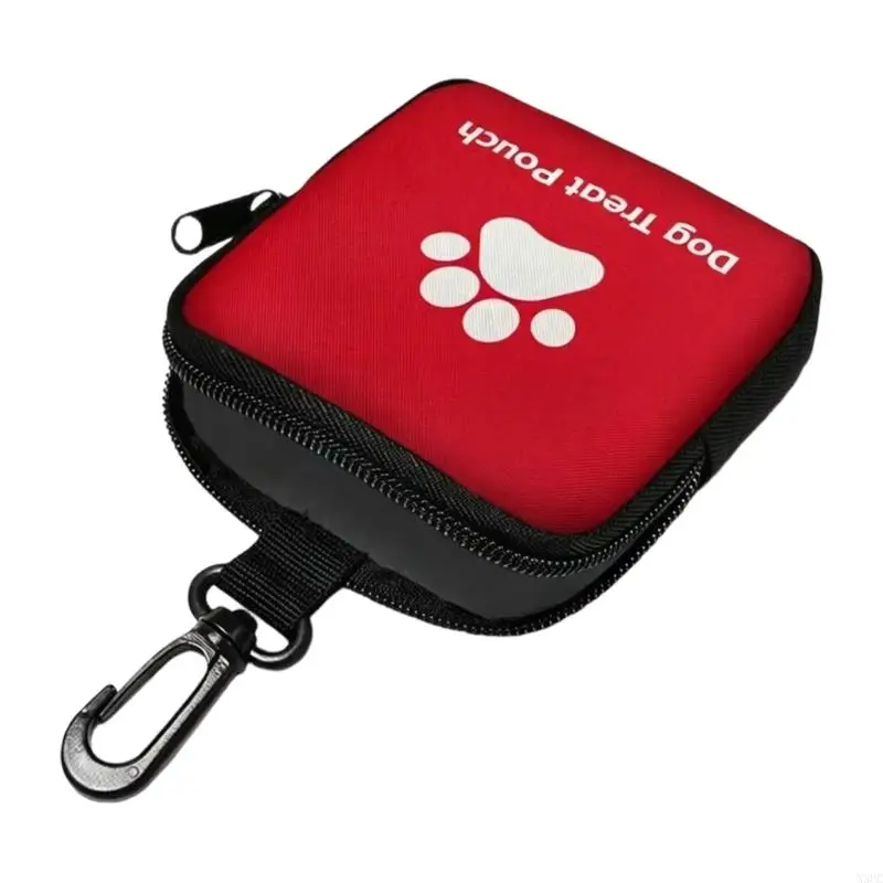 Practical Dog Snacks Keepers Treats Bag with Zippered Design Leash Hook for Outdoor Training Hiking Walking Essential X3UC