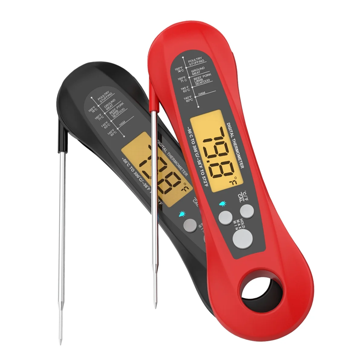 AT13 2PCS Meat Thermometer Digital Instant Read Meat Thermometer for Grill and Cooking Food Thermometer for Kitchen BBQ