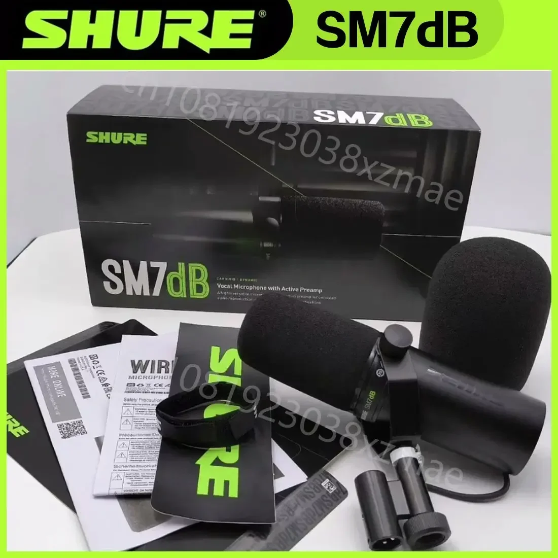 Shure SM7DB Dynamic Microphone with Built-in Preamp Sm7dB Studio Optional Response Microphone SM7B 7B for Live Stage Recordin