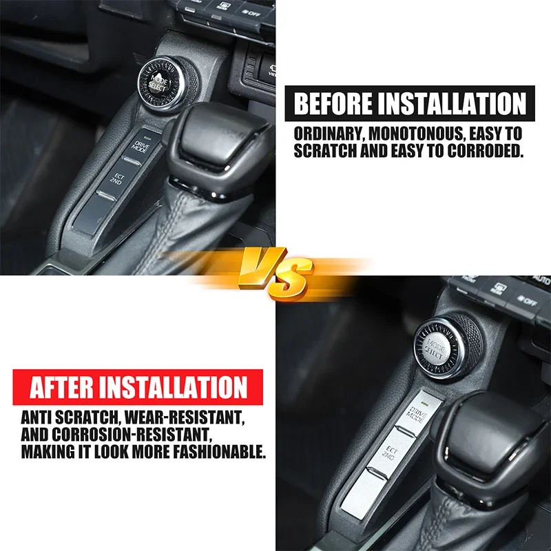 For Toyota Land Cruiser Prado 250 LC250 2024+ Stainless Steel Silver Car Driving Mode Key Decorative Stickers Car Accessories