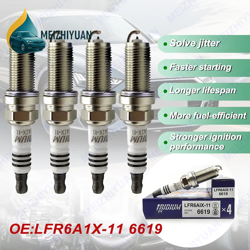4/8Pcs 6619 LFR6AIX-11 Iridium Spark Plug for Toyota FJ CRUISER HIACE 4 RUNNER Lexus IS LS RX GX GS Land Rover FREELANDER