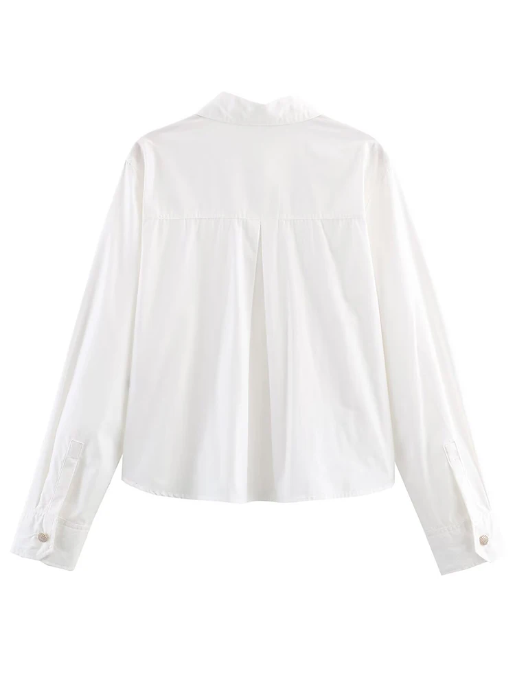 レディースレジャーシャツ 2025 秋 レディースファッション ジュエリーボタン 長袖 リボン飾りシャツ レディース ハイストリート エレガントシャツ