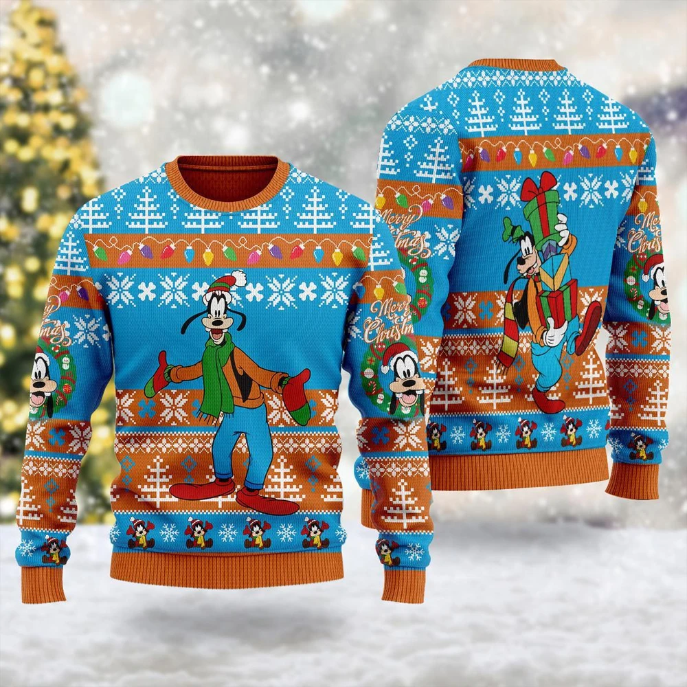 

Disney Goofy Dog Ugly Christmas Sweater 3D Funny Holiday Party Pullover Plus Size Cute Sweater for Men Women Xmas Gift 2026