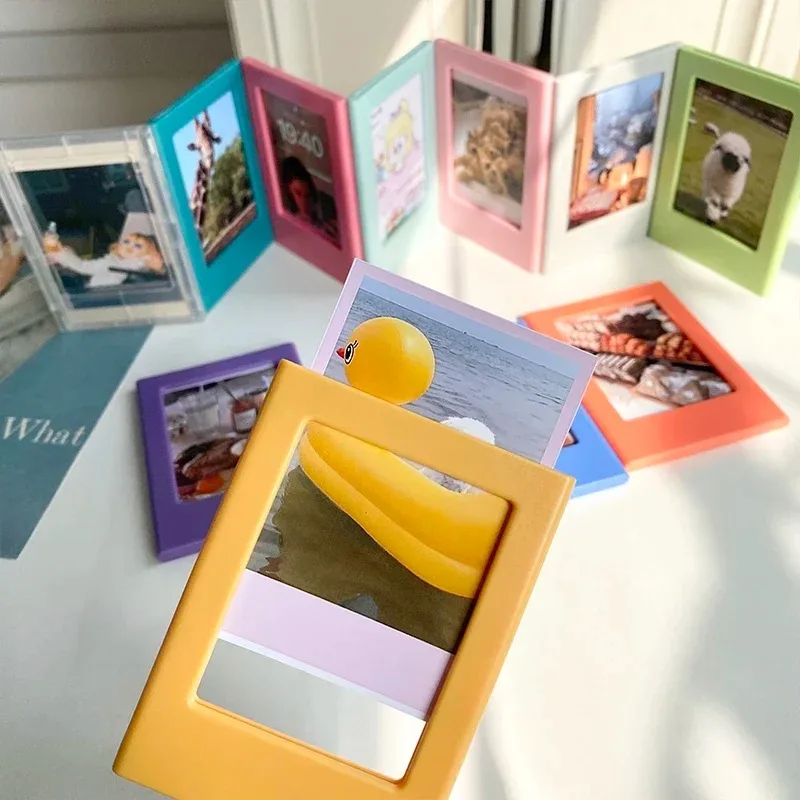1/5PC Magnetic Photo Frame Fridge Magnets Fun Refrigerator Magnetic Small Photo Frame For Mini Film Papers Home Office Ornaments