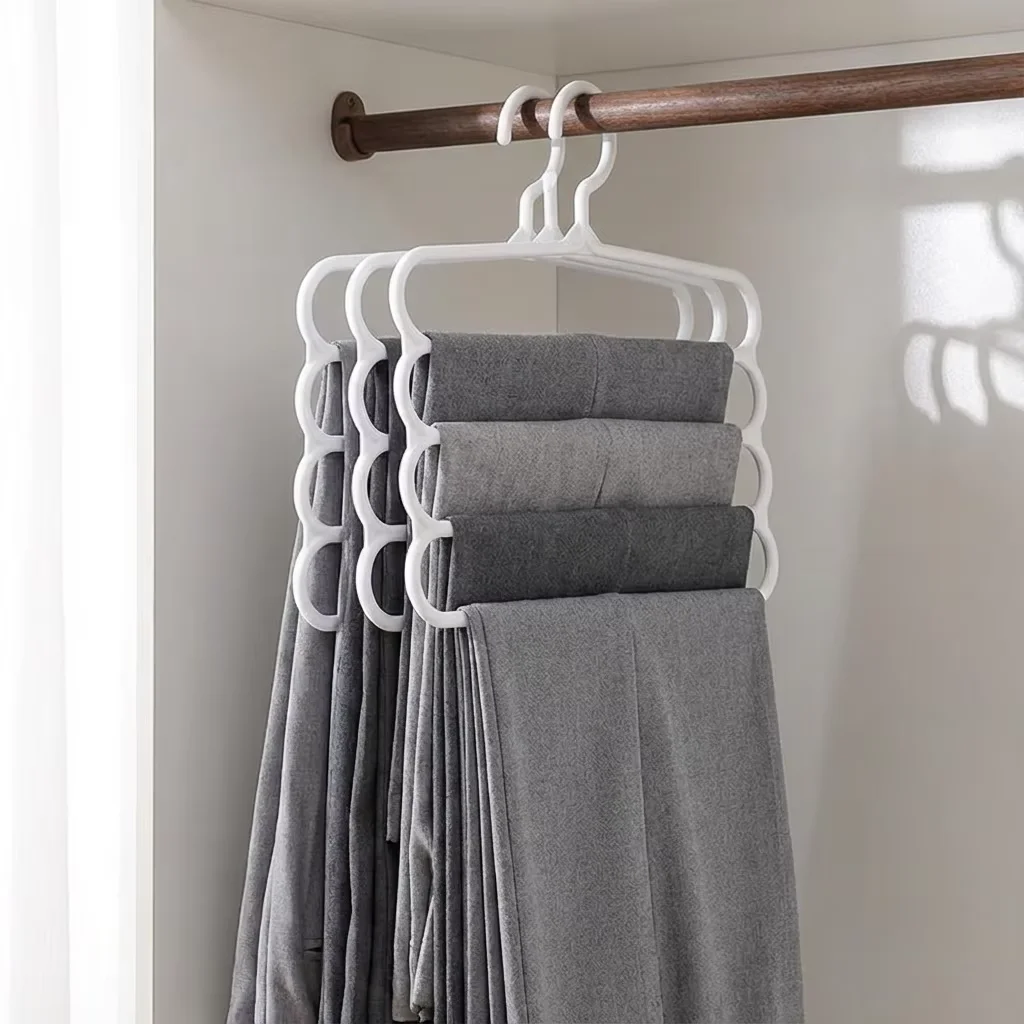 

Набор волшебных разделителей для шкафа, регулируемые полки для брюк. 32x29x4 см, Максимизирует вертикальное пространство, Прочный