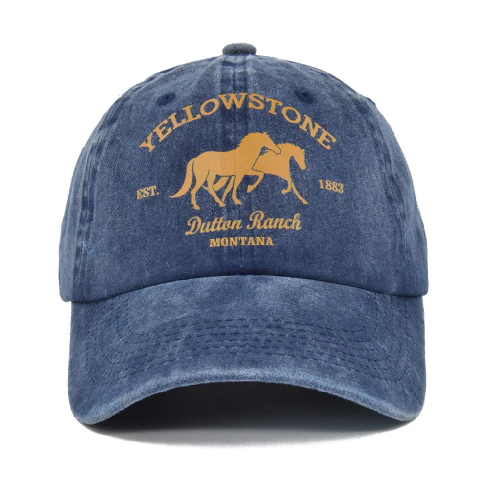 Yellowstone Dutton Ranch Baseball Cap Vintage lavado algodão pai chapéu angustiado Sports Hat Snapback chapéu viseiras