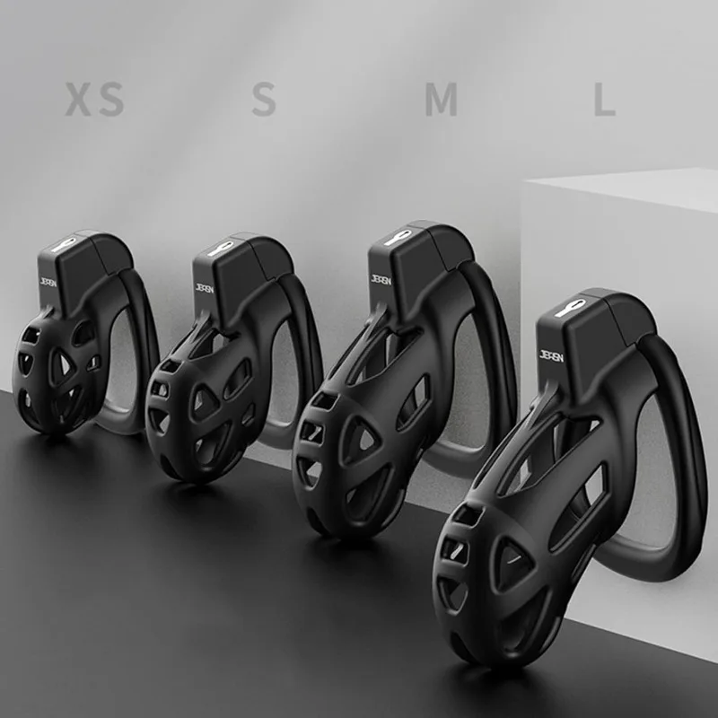 ذكر القضيب قفل العفة قفص مع قفل 4 أحجام مختلفة من ذكر العفة قفص جهاز خاتم الديك القضيب الوثن ضبط النفس لعبة الجنس