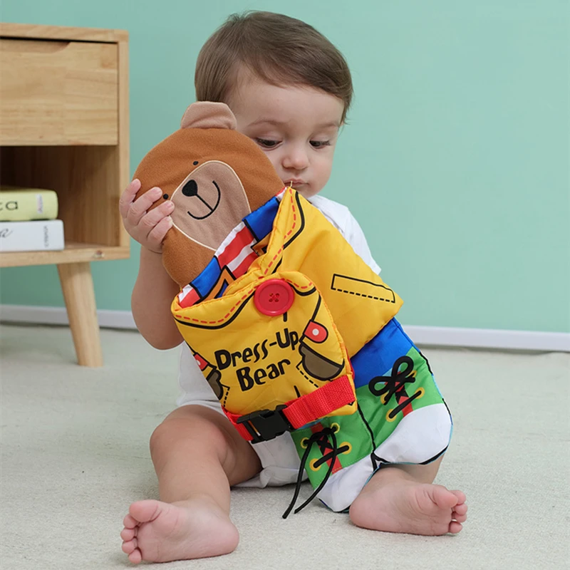 Hand Puppet Cloth Books Newborn Kids Early Learning Develop Cognize Bear Fabric Books Baby Educational Reading Puzzle Book Toys