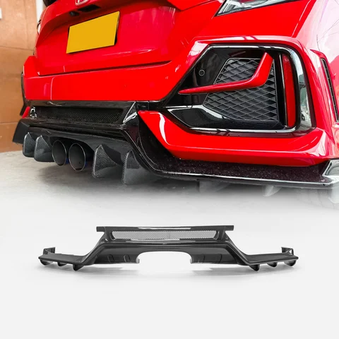 For Honda Civic Type R FK8 JS-S Type Rear Under Spoiler, Sport Tuning Aero Diffuser, Aggressive Exterior Part