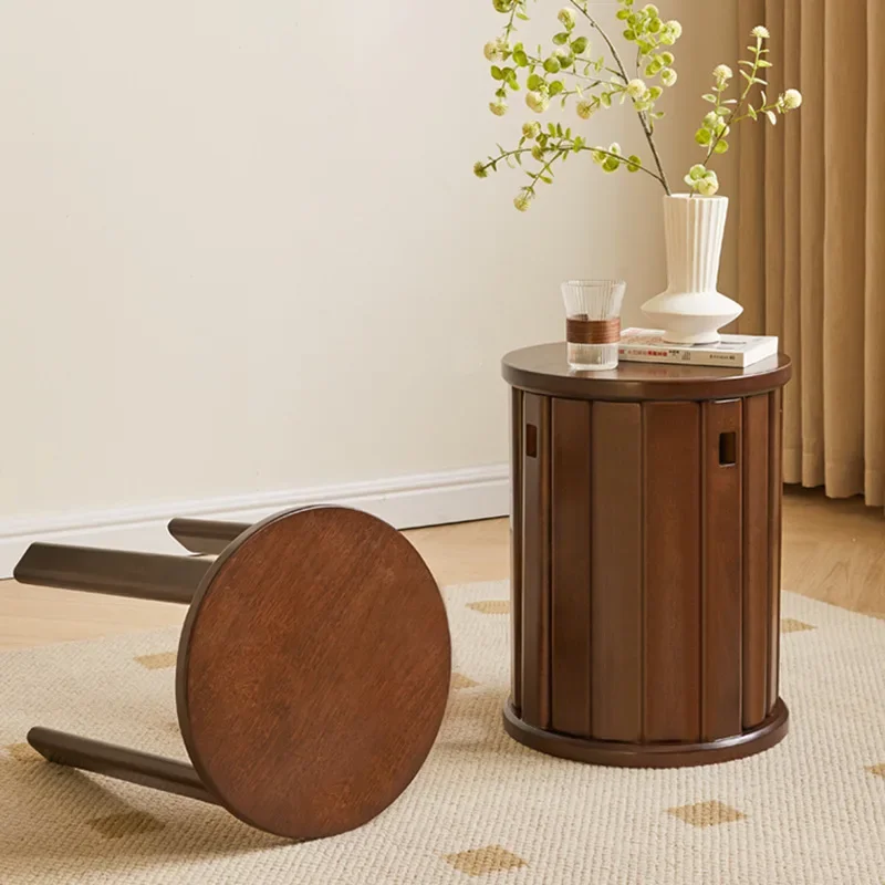 Solid wood stacking stool combination, household stacking stool, solid wood dining stool, bedside table, sofa edge table