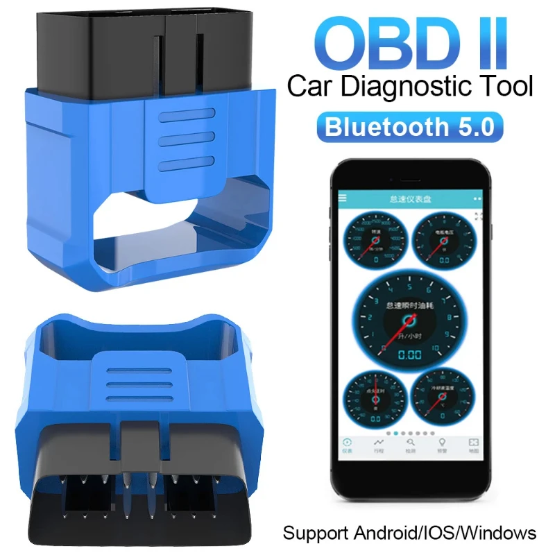 

Mini OBD II Car Diagnostic Scanner Tool Scanner Bluetooth DTC OBD2 Scanner Tools Reader for Android/PC Vehicle OBDII Diagnostics