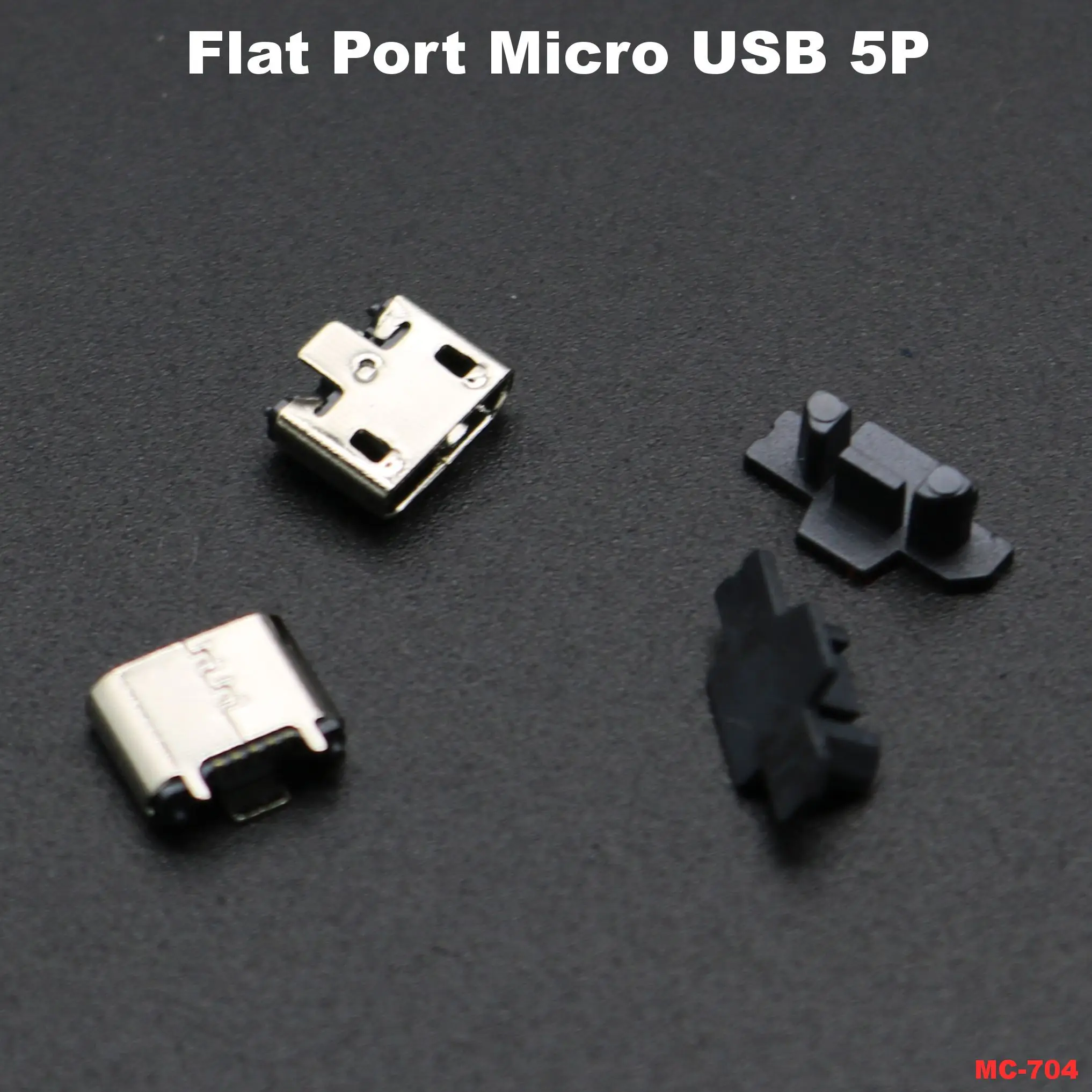 10 Stück gebogene/flache MICRO-USB-Buchse 5-polig 180 Grad Ladeanschluss für Smartphone, GPS, Bluetooth-Player, DIY-Elektrospielzeug – Detail 7