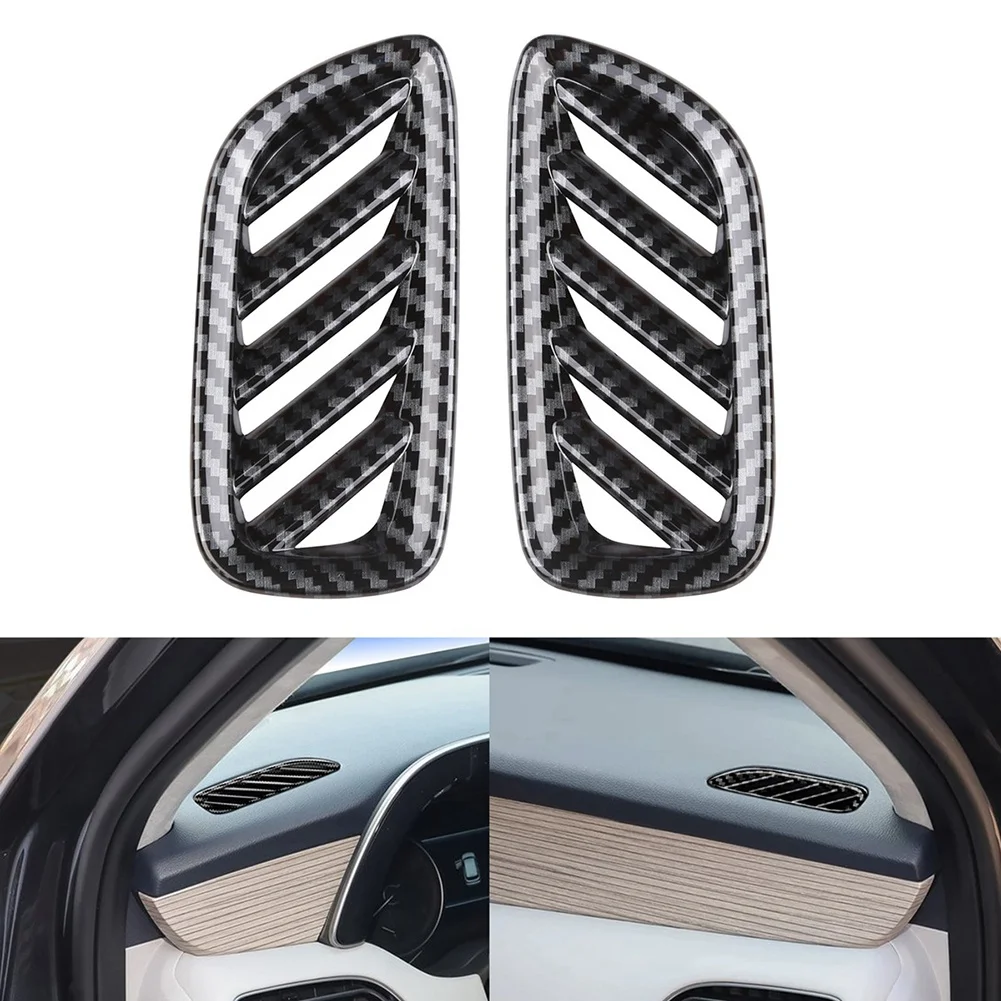 ممتاز-لشركة هيونداي باليسيد 2023 اكسسوارات تصفيف السيارة ألياف الكربون لوحة سيارة منفذ الهواء تنفيس غطاء الكسوة ملصق ديكورا