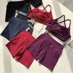 Women Yoga Clothing Sports Shorts High Waist Push Up Gym shorts Leggings Nylon Solid Yoga Shorts Women Clothing