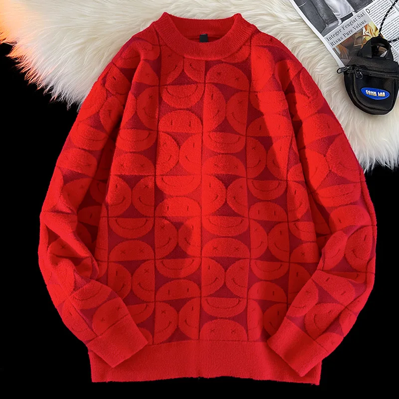 

Однотонный модный свитер с длинными рукавами, вязаный пуловер, осенний стеганый свитшот, теплое повседневное мужское и женское толстое новое пальто с круглым вырезом, термобелье