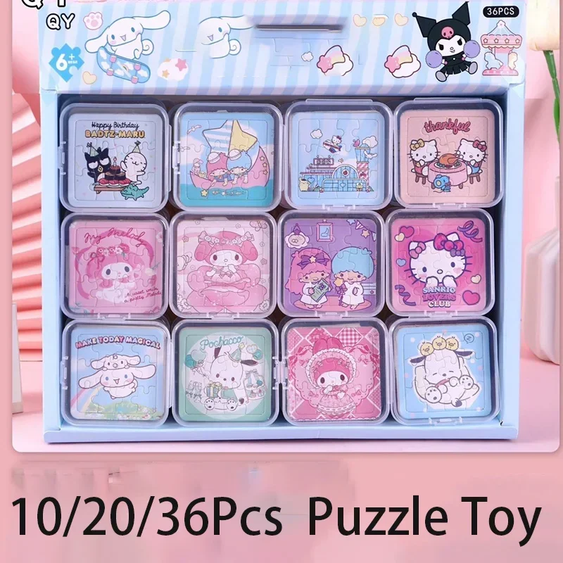 ใหม่ Kuromi Hello Kitty Cinnamoroll Sanrio ของเล่นเกมปริศนาน่ารักขนาดเล็กอะนิเมะการ์ตูนที่สร้างสรรค์สนุกน่ารักสติกเกอร์น่ารักของเล่นเกมปริศนา S ของขวัญสาวๆ