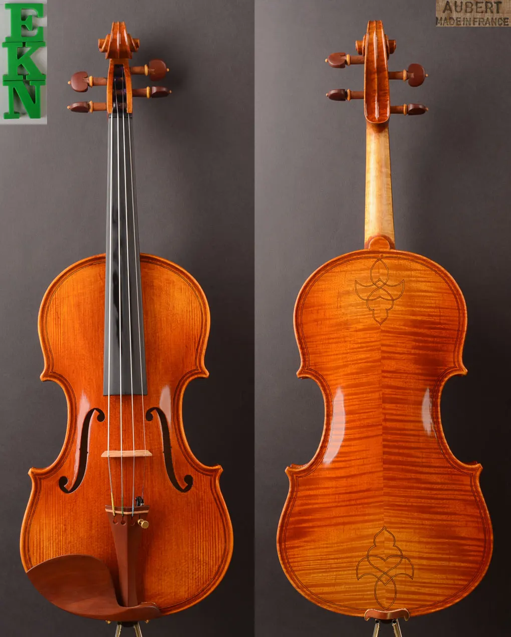 Maggini style, Best Model, A T20+ Violin Fitted Aubert Bridge and Dominant 135B,ipe bow, shouldrest, upgrade hzv04 case