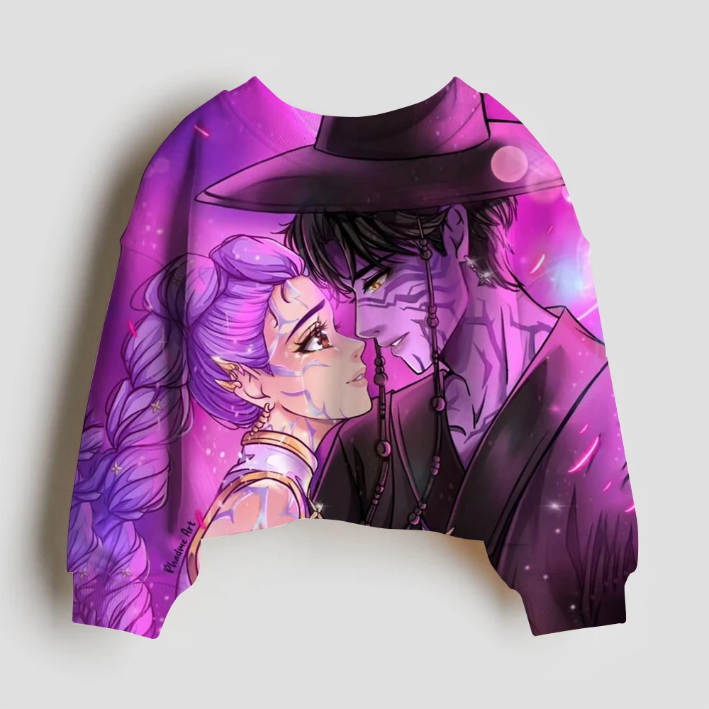 KPop شيطان الصيادين البلوز Huntrix أنيمي الكرتون ربيع الخريف الملابس التعادل صبغ تنوعا طويلة الأكمام الفتيات الاتجاه الترفيه القمم