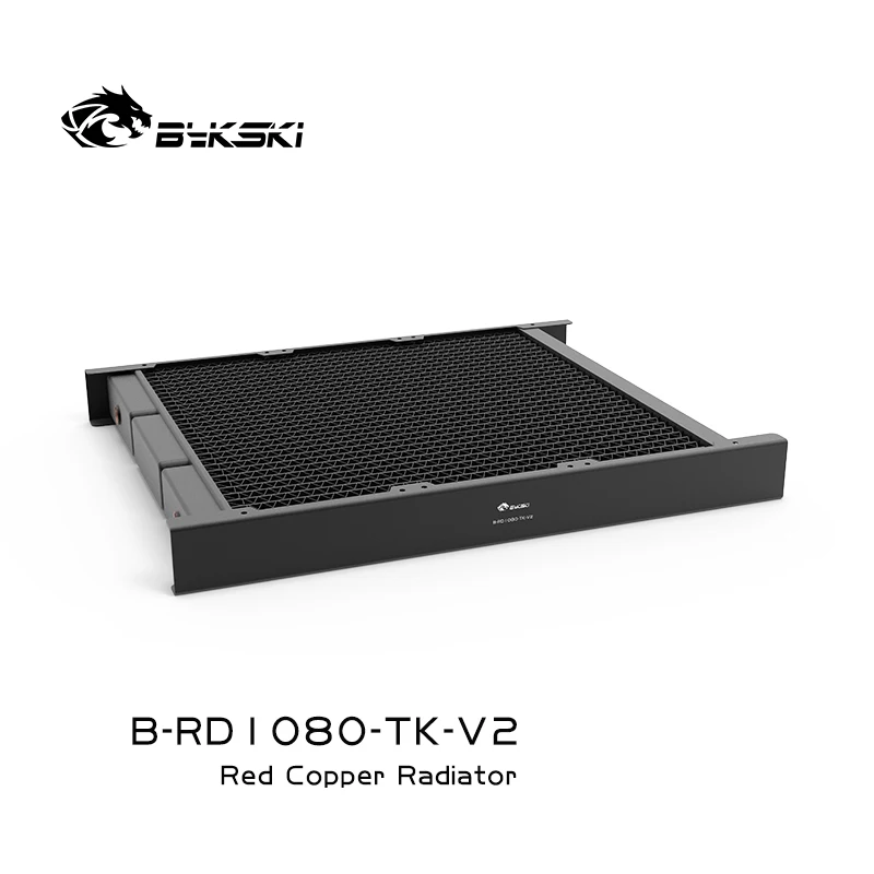 Bykski G1/4'' Thread 46mm Thick 1080mm Copper Radiator Computer Water Water-Cooled Row Black for 9pcs 12cm Fan B-RD1080-TK-V2