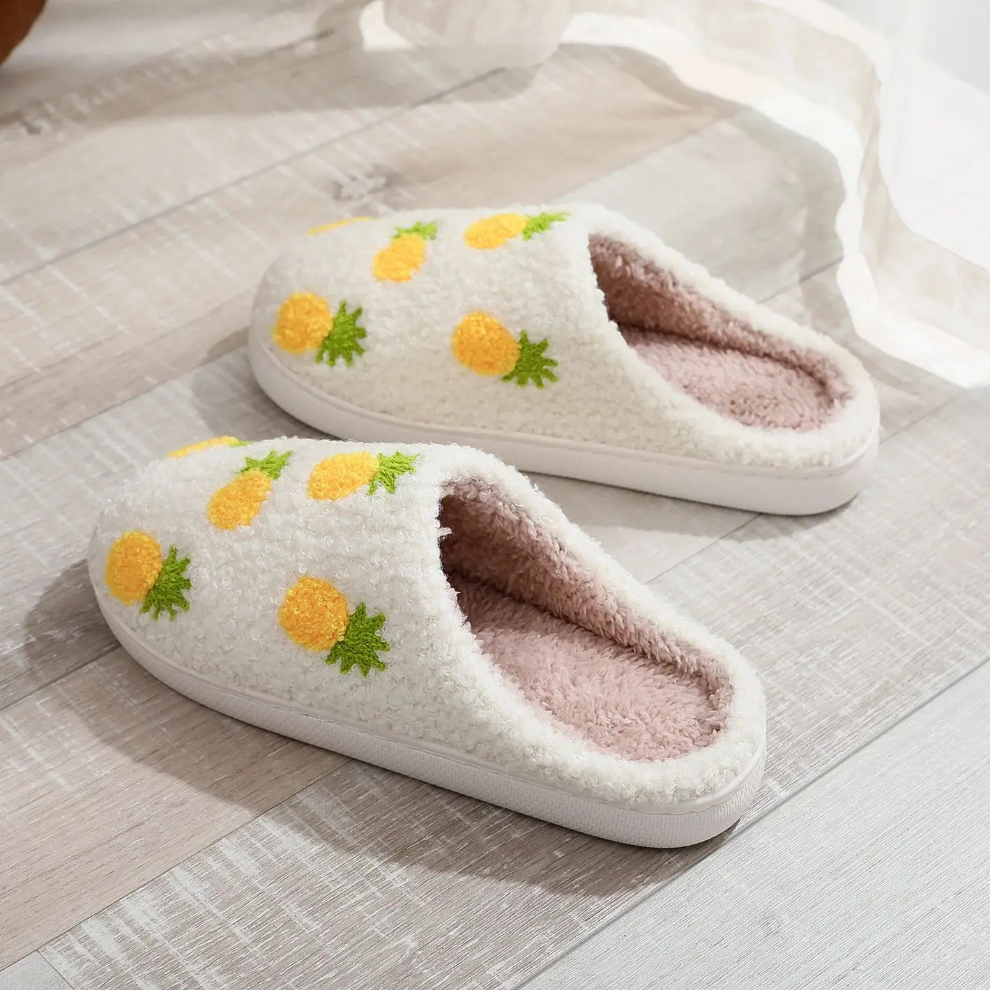 Winter home household seven pineapple cotton slippers non-slip thickeneding small fresh cotton slippers