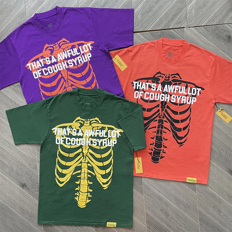 

Casual Skull Rib Print ort Sve T-irt Breathable Pure Cotton Youth ular Summer T-irt for Men And Women