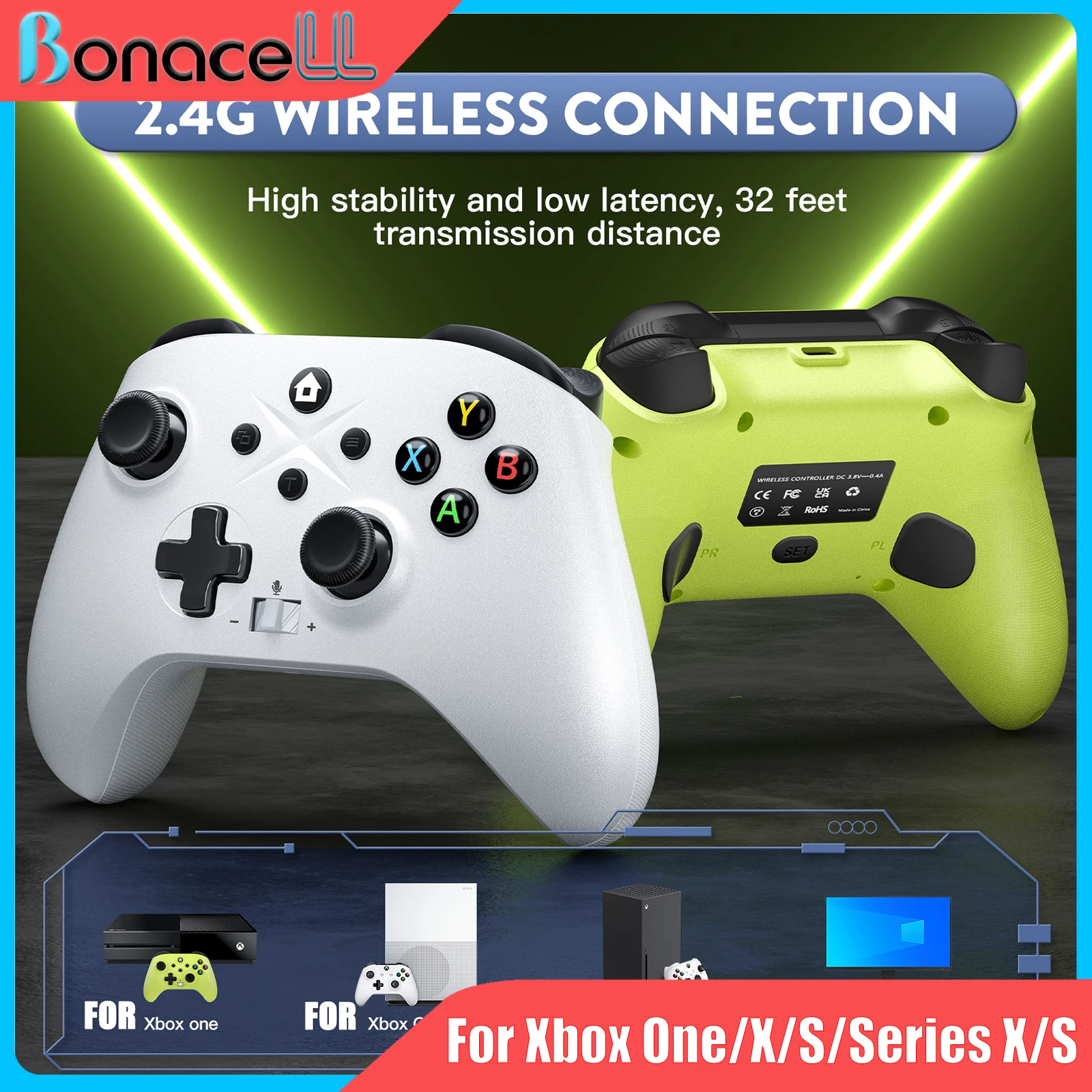 

Wireless Controller For Xbox One S/X/Series S/X/PC Game Console Joystick Dual Vibration Hall Effect 6Axis GyroTurbo Func Gamepad