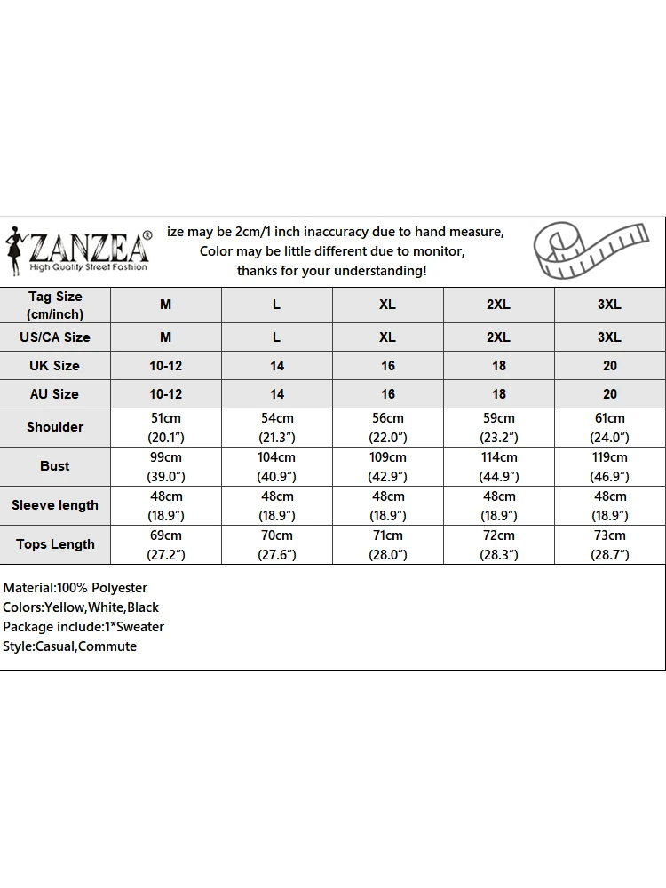 Stylowe damskie swetry ZANZEA zimowe jesienne swetry z dekoltem w serek, dzianinowe pulowery z długim rękawem, modne swetry oversize z patchworkiem 2025