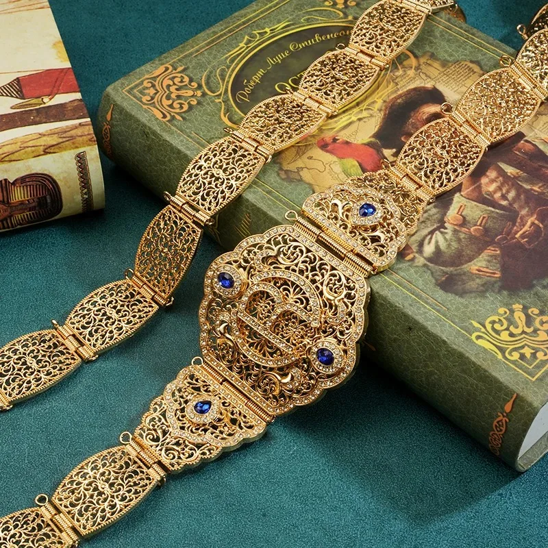 Classic R Belts For Women Algerian Robe Belt Wedding Jewelry Arabian Bridal Belt Chain Moroccan Bridal Belt Buckle Bridesmaid image 4