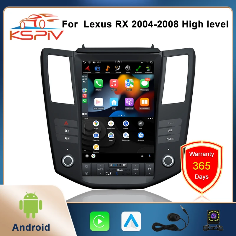 

12.1inch Android 9 Tesla Style Car Radio Multimedia Player Carplay for Lexus RX330 /RX300/RX350/RX400H 2004-2008 Head Unit DSP