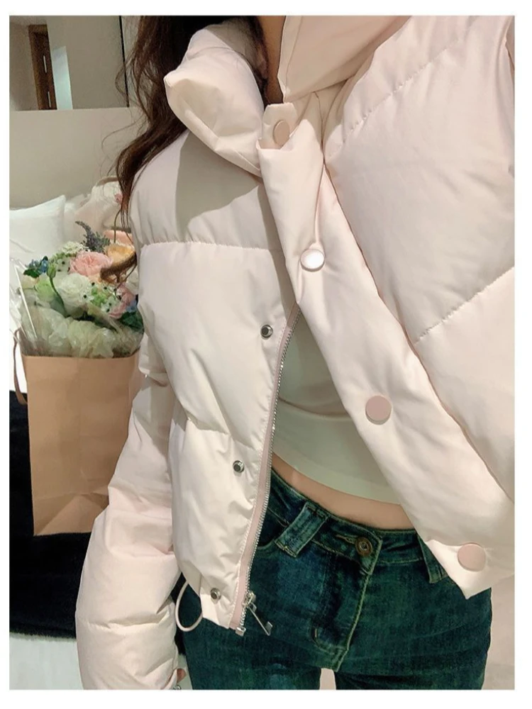 Korean Hot Girl High Waist Cotton Robe Autumn/Winter Fashion Stand up Collar American retro Hot Girl Bread Cotton Robe