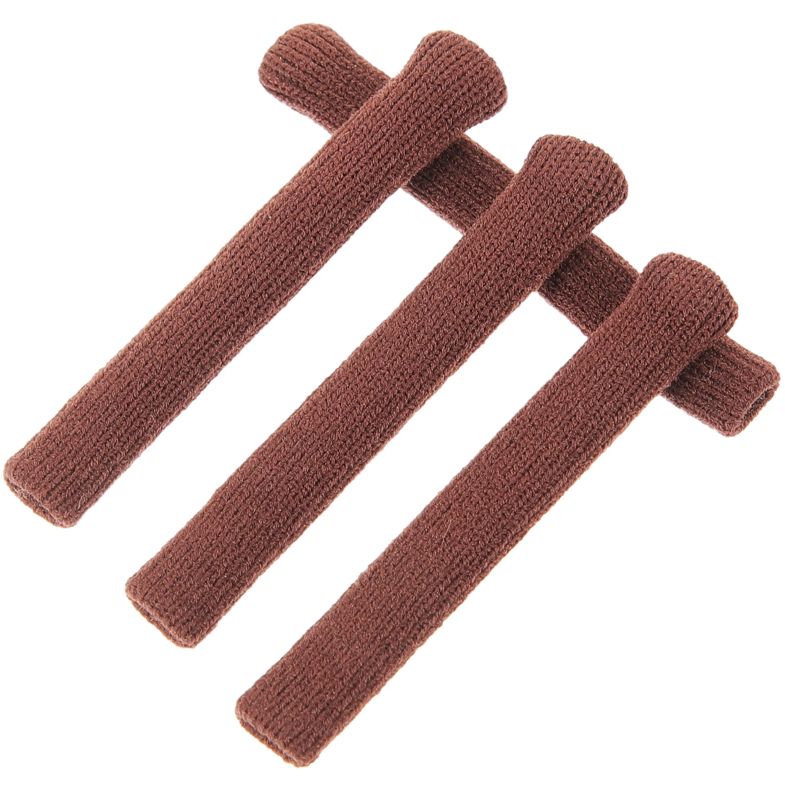 

4 pcs Eyeglass Anti-slip Temples Sleeve Ear Grips Non-slip Knitting Brown Fits Most Glasses Sunglasses Reading Glasses Labor